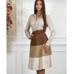 Stylish Combination: Offwhite Blouse & Leather Skirt | Fashion Essentials