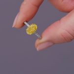 2.50ct Fancy Vivid Yellow Oval Cut Lab Grown Diamond Engagement Rings